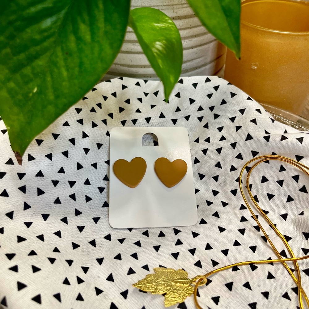 Heart shaped polymer clay earrings